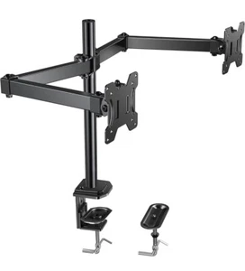 NEW - Dual Monitor Desk Mount (13-27in Screen Size / Grommet Mount / Black) - Bild 1 von 6