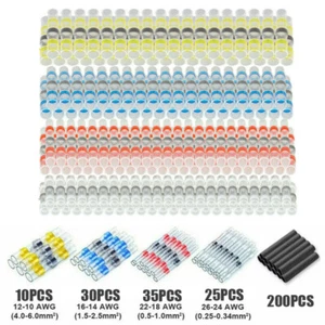 300 PIEZAS Barra de Soldadura Impermeable Manga de Sello Conectores de Cable a Tope Retráctiles - Imagen 1 de 9
