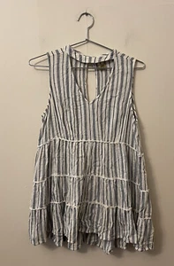 True Craft Women's Size Large Top Sleeveless Blouse BOHO Romantic Shirt - Picture 1 of 7