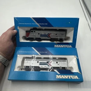 MANTUA HO AMTRAK F7A POWERED DIESEL LOCOMOTIVE #185 & AMTRAK DUMMY B UNIT BOX/NM - Picture 1 of 23
