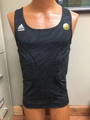 Camisa masculina Adidas Techfit COMPRESSÃO fitness sem mangas AZUL MARINHO EXTRA GRANDE - Imagem 1 de 4