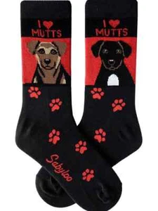 I Love Mutts Para hombres Calcetines Crew Talla 10-13 Calcetines Sabyloo Novedad Patas Moda Nuevos - Imagen 1 de 1