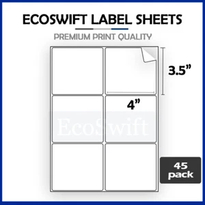 (270) 4 x 3 1/3 EcoSwift Laser/Inchiostro Indirizzo Spedizione Etichette Adesive 6 per foglio - Foto 1 di 5