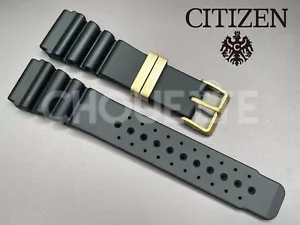 Citizen Aqualand Cinturino Orologio 24 mm in Gomma Nera JH0004-01E, JH0044-07E con SPILLE - Foto 1 di 7