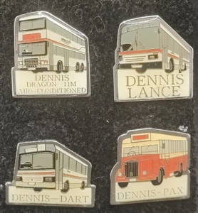 4 x Dennis Dragon Dance Dart Pax Coach Bus Lapel Pin Badge Lot - Picture 1 of 6