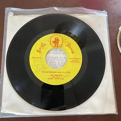 Signed Jerry Rash / Rio Ramblers Sun Ra Records Texas Sound And Flying 45 a2018 - Image 1 of 3