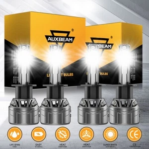 AUXBEAM H1+H1 Canbus LED Headlight High/Low Beam Bulb 28000LM 6500K Super Bright - Picture 1 of 12