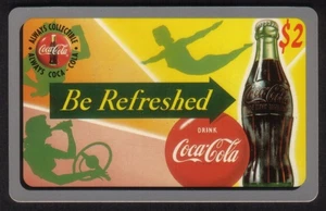 Coca-Cola '95 $2. 'Be Refreshed' & Coke Bottle #44 of 50 Phone Card - Picture 1 of 2