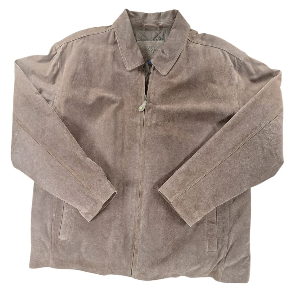 Chaqueta de bombardero Knightsbridge 100 % cuero gamuza abrigo de granero para hombre GRANDE forrada con edredón Foto 1 de 4