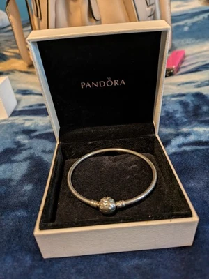 Official Pandora Limited Edition Stars and Galaxy Bangle 19cm - Sterling Silver - Image 1 of 2