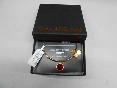 Alex and Ani Julie Kristall Geburtsstein Rubin Armband Gelbgold Finish Nwtbc - Bild 1 von 4