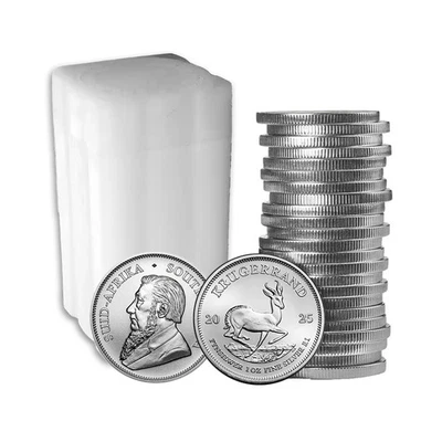 2025 1 oz South Africa .999 Silver Krugerrand Coin BU - Tube of 25 - Image 1 of 4