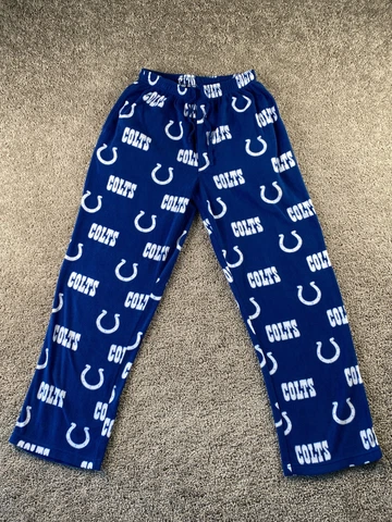 Indianapolis Colts Pants Adult Large Blue Pajamas NFL Football Fleece Mens Cover