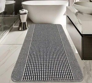 Bathroom Rugs Bath Mats Machine Washable Non Slip Toilet Floor Modern Colours - Picture 1 of 47