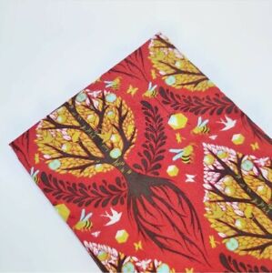 FAT QUARTER Tula Pink Fabric The Birds & The Bees Tree of Life Red 100% Cotton