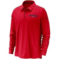 New England Patriots Nike Sideline Team Issue UV Long Sleeve Dri-FIT Polo Shirt