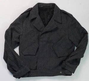 Asos Eisenhower Herringbone Gray Slim Fit Wool Field Jacket 36 - Picture 1 of 24