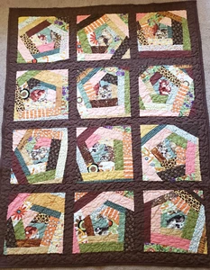 Project Linus Handmade Child's Quilt Lap Kittens Cats Brown Patchwork Blanket - Picture 1 of 13