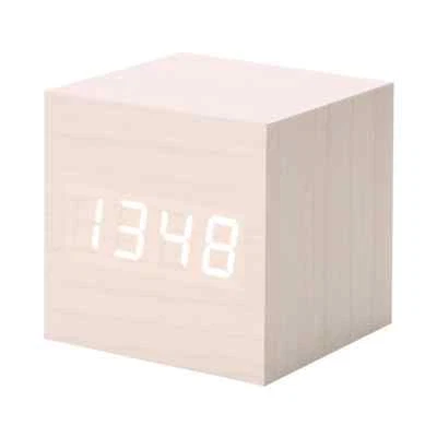 Nuevo Moderno Cubo de Madera Digital LED Escritorio Despertador Termómetro Temporizador Calendario Foto 1 de 4
