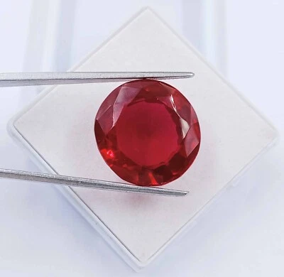 Natural Mozambique Red Color Ruby 41 Ct Round Shape Certified Loose Gemstone AKT - Image 1 of 4