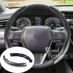 Carbon Fiber Steering Wheel Cover For Toyota Yaris Auris Avensis Corolla Rav4 - Picture 1 of 12