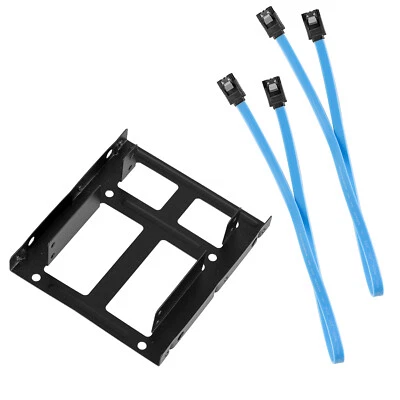 2.5 HDD to 3.5 Converter Bracket SSD Hard Drive Mounting Tray Frame SATA Cable - Image 1 of 4