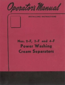 Operator Manual IH McCormick 2-F 3-F 4-F Power Washing Cream Separator 2F 3F 4F - Picture 1 of 10