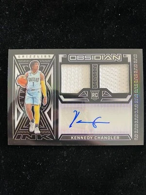 2022-23 Panini Obsidian Kennedy Chandler Dual Jersey Ink Patch RPA /75 Rookie RC - Image 1 of 3