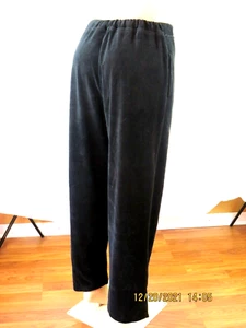 ONQUE CASUALS SZ XL Cotton/Polyester Black Thick Velour Pull On Pants Trousers - Picture 1 of 12
