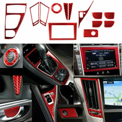 Juego completo de cubierta interior de fibra de carbono roja 13* para Infiniti Q50 Q60 2014-2019 Foto 1 de 4