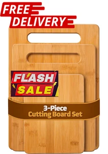 Bamboo Cutting Board 3 Piece Set, Wood Chopping Boards (FREE SHIPPING) - Picture 1 of 7
