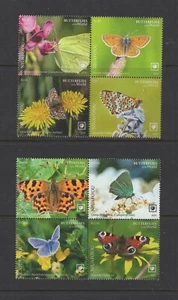 Tonga - Niu #438-39 (2020 Butterflies set in 2 blocks of four) VFMNH CV $141.50 - Picture 1 of 1