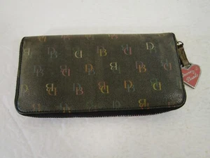 Dooney Bourke Vintage Y2K Rainbow Zip Logo Geldbörse Organizer Clutch NEU - Bild 1 von 19