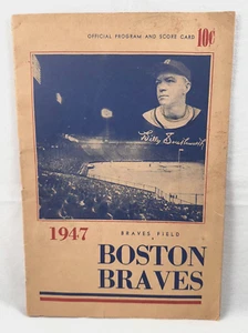 1947 PROGRAMM & SCOREKARTE BROOKLYN DODGERS V. BOSTON BRAVES JACKIE ROBINSON - Bild 1 von 11