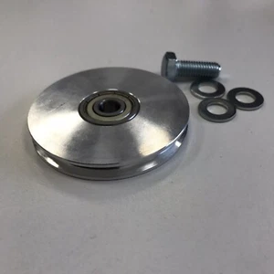 1 rodillo de desviación rodillo de cuerda guía, Ø63 mm aluminio, 4 mm ancho de cable, M8 (SAL8) - Imagen 1 de 3