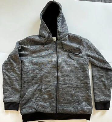 Chaqueta acolchada Six Lincoln New York con capucha para hombre gris con cremallera talla L forrada de piel sintética Foto 1 de 3