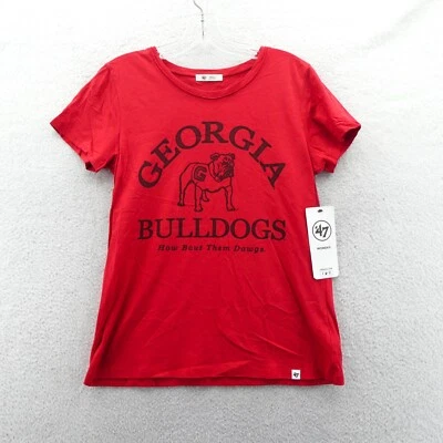 Georgia Bulldogs Shirt Womens Small Red College Sports '47 Brand NCAA Retro New - Image 1 of 4