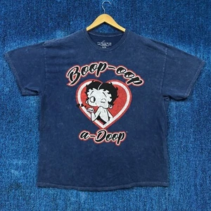 Boop-oop-a-Doop Blowing Black Heart Kisses Betty Boop Tee XL - Picture 1 of 4