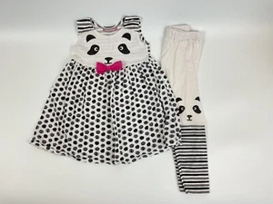Jelly the Pug Girls Summer Black/White Dress and Leggings Outfit Set Size 5T - Picture 1 of 8