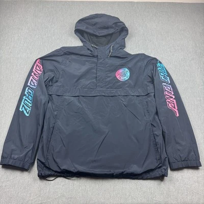 Santa Cruz Anorak Jacket Men XL Blue 1/2 Zip Pullover Windbreaker Graphic Skater - Image 1 of 4