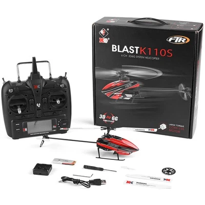 Wltoys XK K110S 6CH 3D 6G Single Paddle Brushless RC RTF Helicopter Aircraft - Image 1 of 4