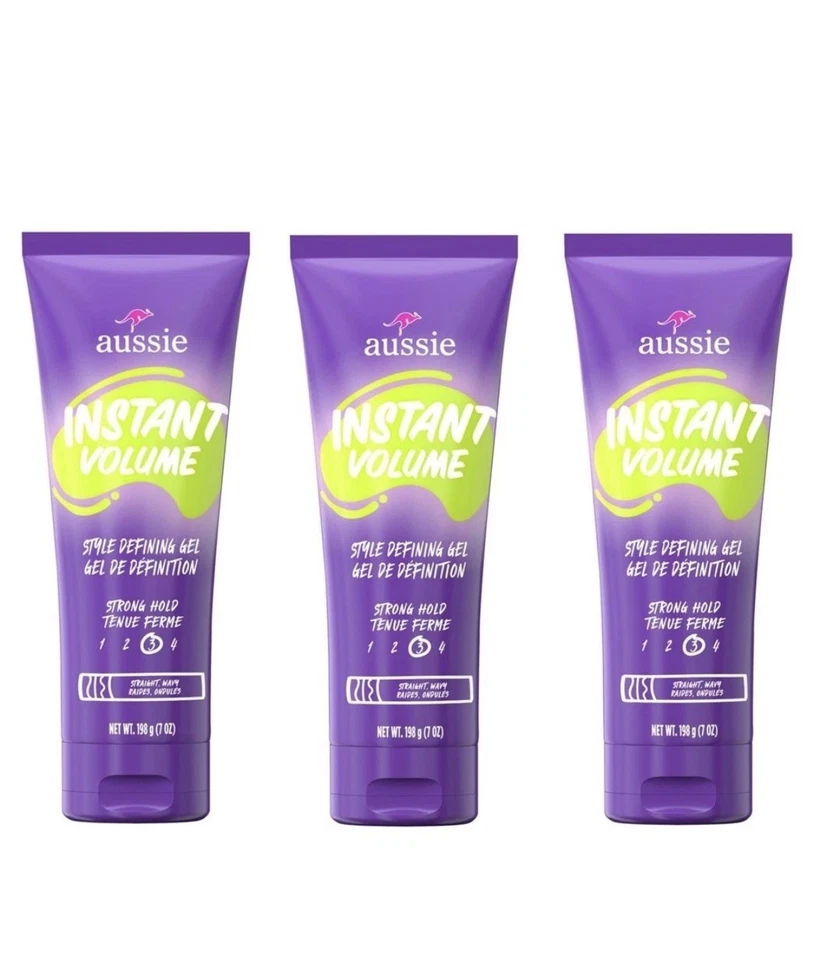 Aussie Instant Volume Style Defining Hair Gel for Straight & Wavy Hair 7oz