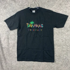 Bahamas Freeport Shirt Mens Medium Black Gildan Cotton Embroidered Souvenir Tee - Picture 1 of 8
