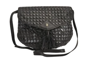 echt Bally Vintage Leder Schulter Umhängetasche Handtasche schwarz 8115M - Bild 1 von 10
