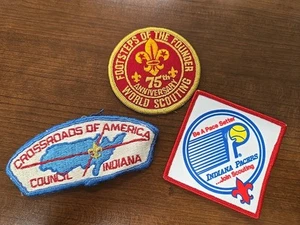 Lot 3 1970's Boy Scout Cub Patches Indiana Crossroads & Indiana Pacers - Picture 1 of 5