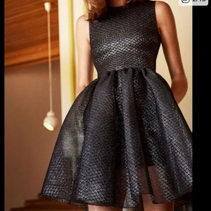 Maje Damen Größe 1 Small Rider Argent schwarz metallic Fit & Flare Minikleid - Bild 1 von 11