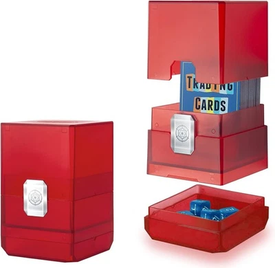 Deck Card Box for MTG Commander 100+Cards with Dice Storage Tray Case Holder Red - Image 1 of 4