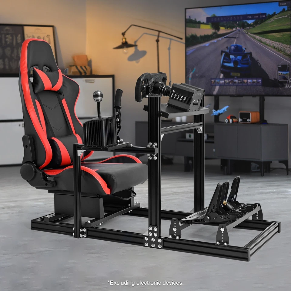Marada 3060 Aluminio Racing Sim Cabina Con Asiento Ajuste Logitech G923 THRUSTMASTER Foto 1 de 1