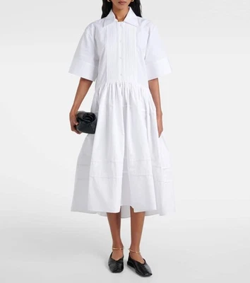 JIL SANDER SS25 New Cotton Chemisier Dress white $2,375 sz 36 DE M US - Image 1 of 4
