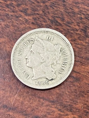 1865 3 Cent Nickel 3C U.S. Coin - Image 1 of 2